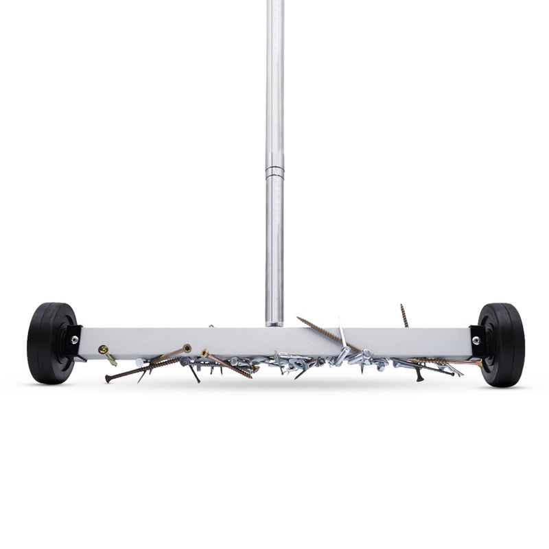 GRIP Magnetic Pickup Sweeper 17" - 8.8 lb Capacity - Chrome Handle Extends from 23" to 40" - Easy Cleanup of Workshop, Garage, Construction - Lawn Sweeper - Image 2